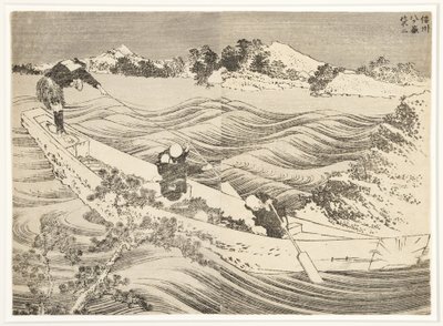 Yatsugatake i Shinano-provinsen, 1834-35 (träsnitt) av Katsushika Hokusai