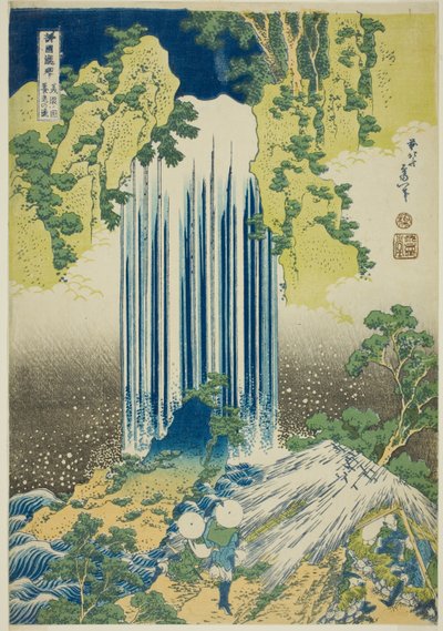 Yoro Falls in Mino Province (Mino no Yoro no taki), from the series "A Tour of Waterfalls in Various Provinces (Shokoku taki meguri)" av Katsushika Hokusai