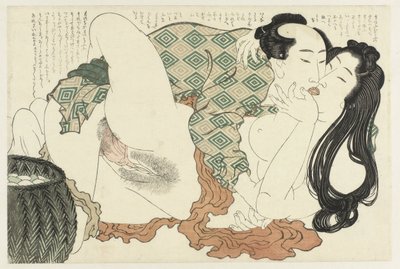 Kyssande fiskare och dykare The Adonis plant (serietitel) Fukujuso (serietitel) av Katsushika Hokusai