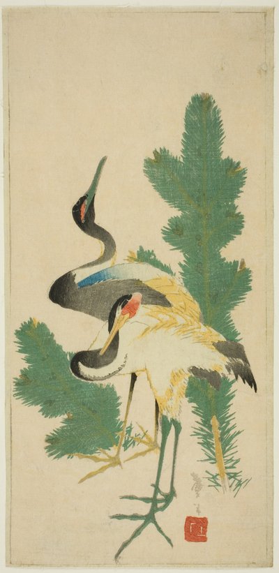Tall och tranor av Katsushika Taito II