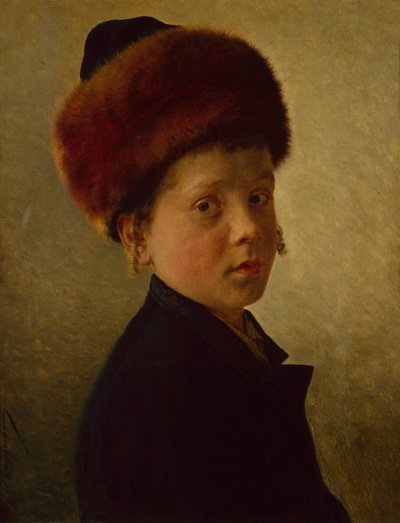 Porträtt av en ung pojke (olja på duk) av Kaufmann Isidor