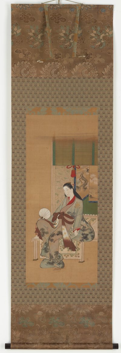 En flicka som sitter på en veranda, Edo-period, 1700-talet. av Kawamata Tsuneyuki