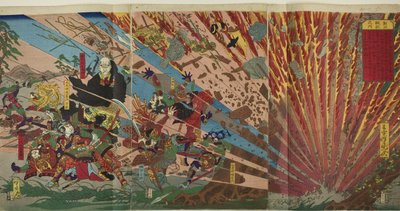 Slaget vid Nanba (Nanba senki no uchi) av Kawanabe Kyosai