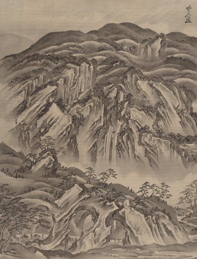 Stenigt landskap, ca. 1887. av Kawanabe Kyosai