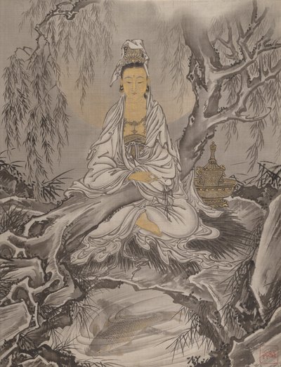 White-Robed Kannon , ca. 1887. av Kawanabe Kyosai