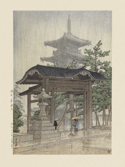 Zensetsu-templet i Sanshu (1937) av Kawase Hasui