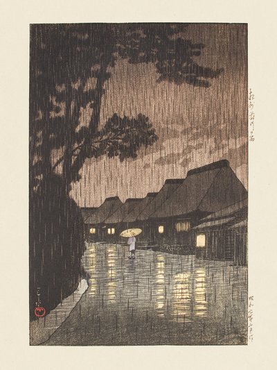 Soshu Maekawa No Ame (Regn i Maekawa, Sagami-provinsen) (1932) av Kawase Hasui
