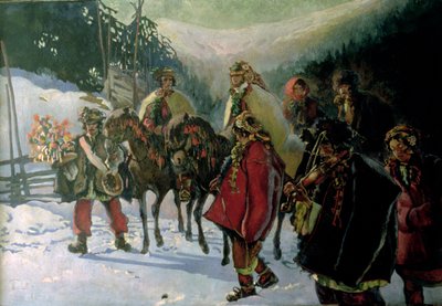 Hucul bröllop, 1909 av Kazimierz Sichulski