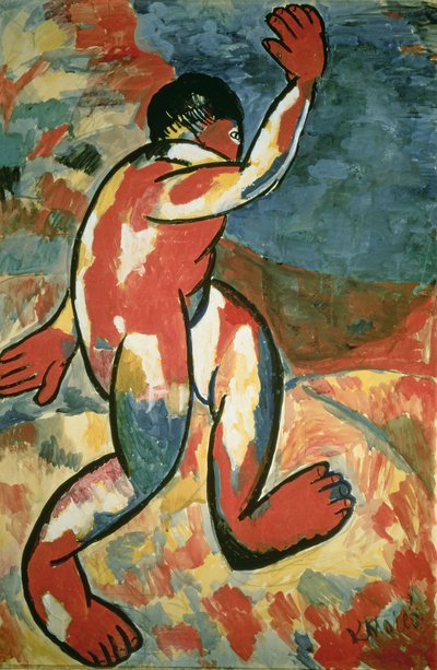 A Bather, 1911 (gouache på papper) av Kazimir Severinovich Malevich