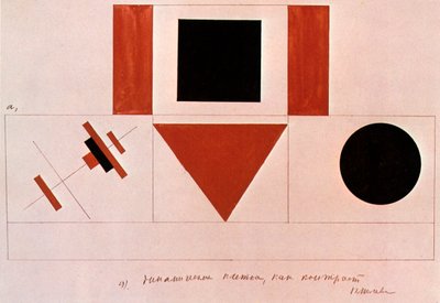 Design för talarstolen, 1919. av Kazimir Severinovich Malevich