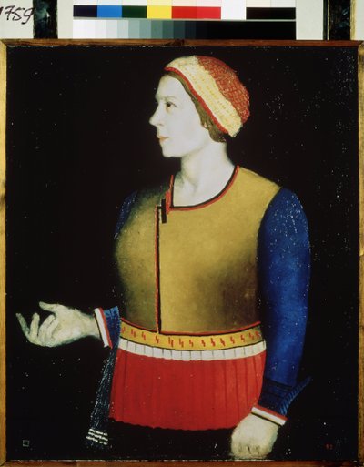 Porträtt av konstnärens fru. Målning av Kasimir Severinovich Malevich (Malevich, Malevic) (1878-1935), olja på duk av Kazimir Severinovich Malevich