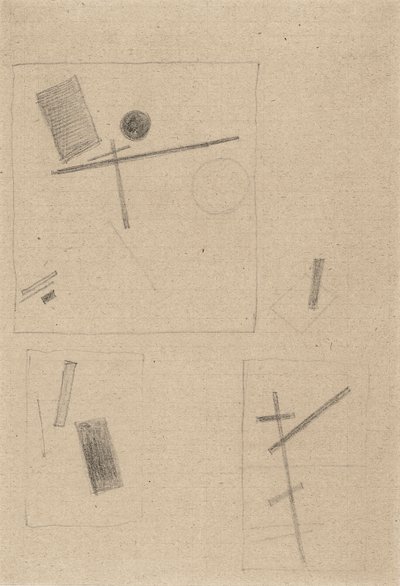 Suprematist teckning av Kazimir Severinovich Malevich