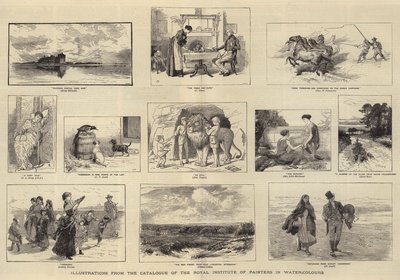 Illustrationer från Kungliga Målarinstitutets katalog i akvarell av Keeley Halswelle
