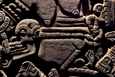 Amerika; arkeologi; Mexiko; Templo Mayor; Aztekernas stora tempel; Coyolxauqui, 2010 (foto) av Kenneth Garrett
