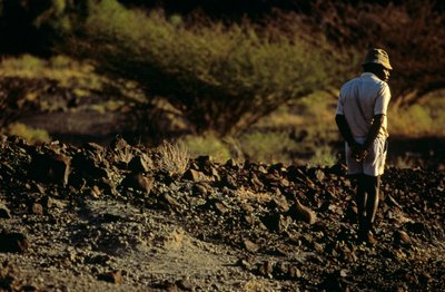 Fossiljägare, Kamoya Kimeu, ledare för Hominid Gang, 2008 (foto) av Kenneth Garrett