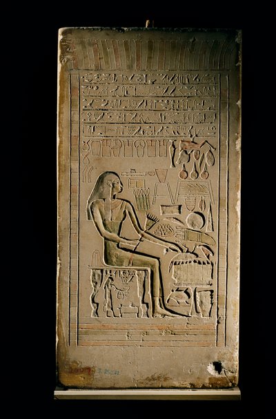 Kalkstensstela av Lady Senetities, Egyptiska museet, Kairo, 2002 (foto) av Kenneth Garrett