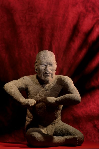 Olmec Enigma; figur; brottare; NMAH; Mexiko av Kenneth Garrett