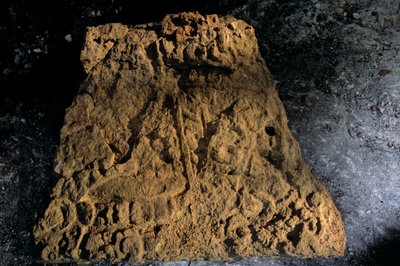 Stele, Sufricaya, Holmul, Guatemala, Maya, Francisco Estradabelli, 2008 (foto) av Kenneth Garrett