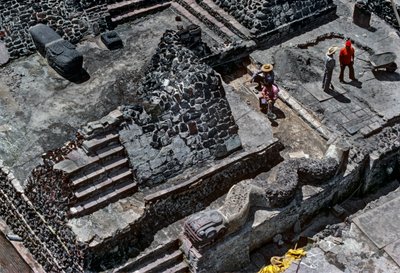 Tenochtitlan, Templo Mayor, Aztec, Kalender, Mexiko, Arkeologi, Mexico City, instit..., 2010 (foto) av Kenneth Garrett