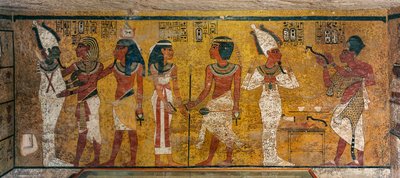 Väggmålning i kung Tutankhamuns grav; Egypten; Nya riket; Tutankhamun; Valley of ..., 2003 (foto) av Kenneth Garrett
