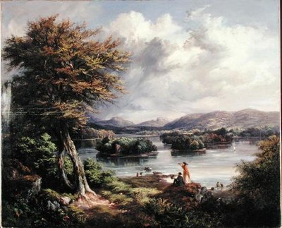 Lake of Menteith (olja på duk) av Kenneth Macleay