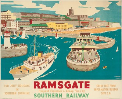 En Southern Railway-affisch som annonserar Ramsgate av Kenneth Shoesmith and Verney L. Danvers