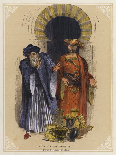 Coventousness Reproved (färg litho) av Kenny Meadows