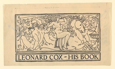 Bokskylt för Leonard Cox av Kenyon Cox
