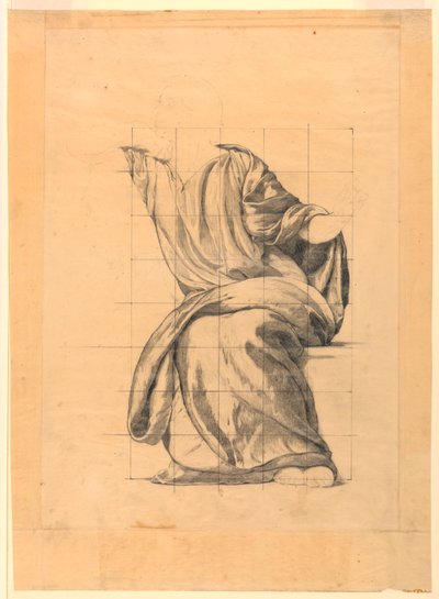 Drapery Study for Figure of Peace i "The Beneficence of the Law," väggmålning vid Essex County Court House, Newark, New Jersey av Kenyon Cox