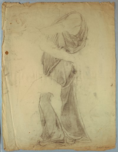 Draperistudie för "Jacob Wrestling with the Angel" av Kenyon Cox