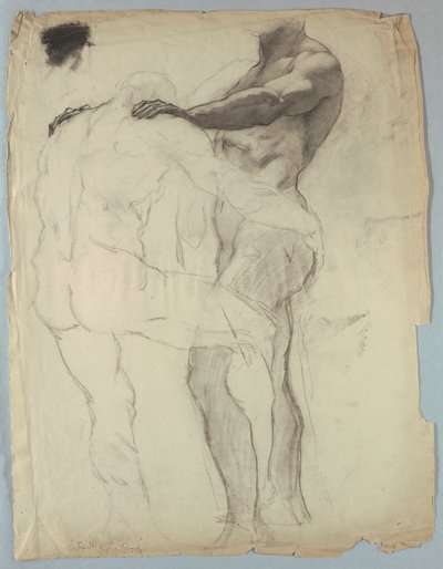 Figurstudie för "Jacob Wrestling with the Angel" av Kenyon Cox