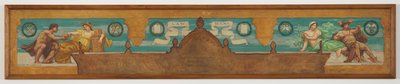 Law Reigns, Studie för Central Panel of "The Reign of Law," Frieze för appellationsdomstolen, New York av Kenyon Cox