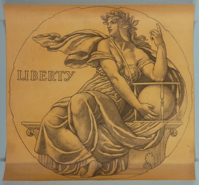 Liberty, tecknad film för mosaik i Wisconsin State Capitol Rotunda av Kenyon Cox