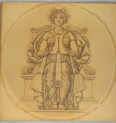 Studera för "Rectitude," Lunette i Hudson County Courthouse, Jersey City, NJ av Kenyon Cox