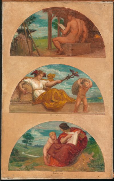 Civilisationens framsteg: Smedjan, handeln och utbildningen..., 1905-1906. av Kenyon Cox