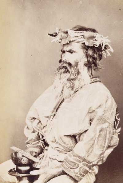 Ainu Man, ca 1890-talet (silvertryck av gelatin) av Kenzô Tamoto