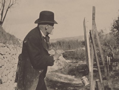 Paul Cézanne målar på Les Lauves, 1906. av Ker Xavier Roussel
