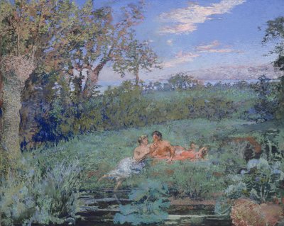 The Lovers on the River Bank, ca 1910-20 (pastell och akvarell på kartong) av Ker Xavier Roussel