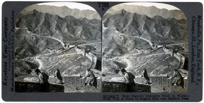 Kinesiska muren, nära Hankow Pass, Kina, c1900-talet. av Keystone View Company