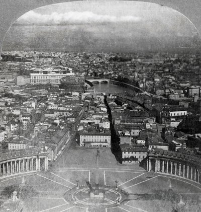 Rom, den eviga staden, från balkongen i St. Peters Italien, 1904. av Keystone View Company