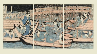 Svalkar av vid Ryogoku-bron av Kikugawa Eizan