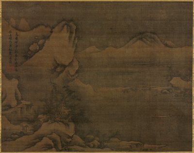 Snölandskap med figurer av Kim Si (Korean