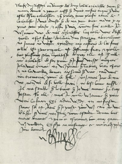Brev från kung René av Anjou, 1400-talet, 1934. av King of Naples Rene of Anjou