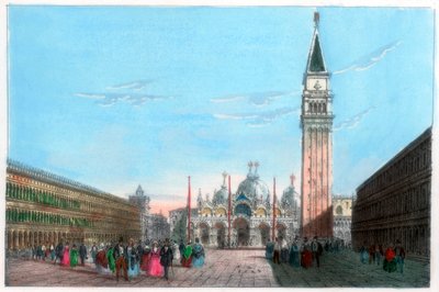 Markusplatsen, Venedig, Italien, 1800-talet. av Kirchmayr