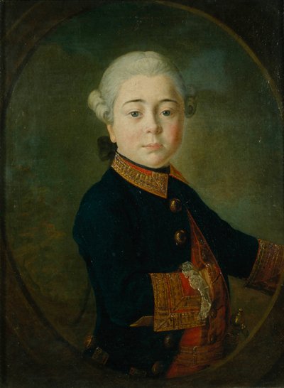 Porträtt av greve Nikolai Dmitrievich Matyushkin med barnet, 1763 av Kirill Ivanovich Golovachevsky