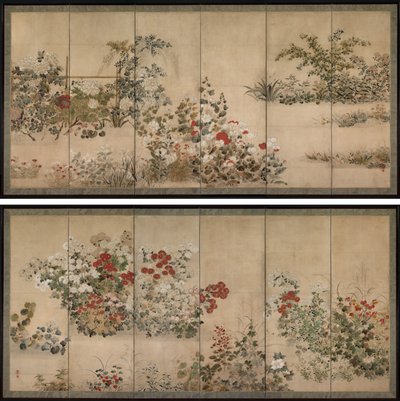 Blommor och gräs av Kitagawa Sosetsu