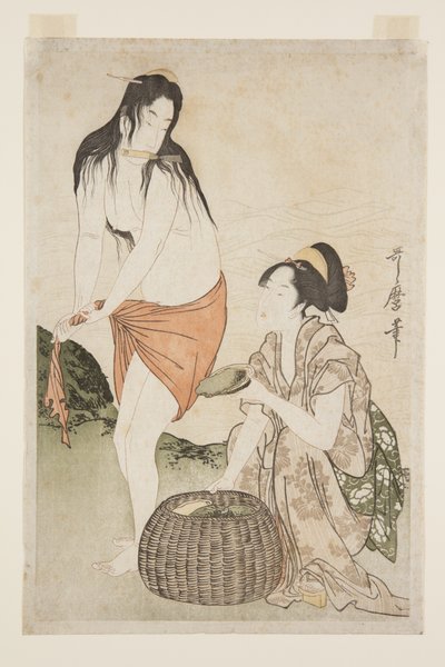 Abalone Divers (trätryck i färg) av Kitagawa Utamaro