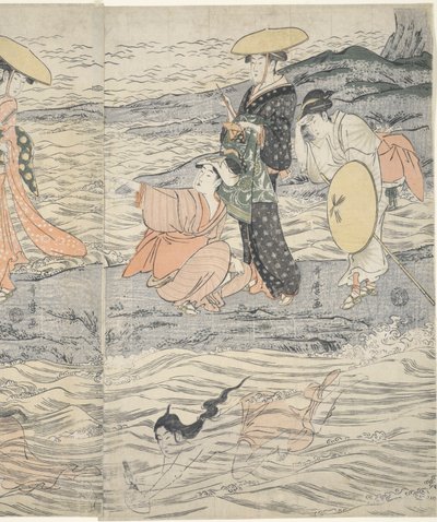 Awabi Shell Divers vid Enoshima av Kitagawa Utamaro