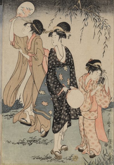 Att fånga eldflugor under ett Willow Tree center, ca. 1796-1797. av Kitagawa Utamaro