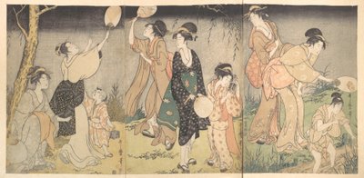 Fånga eldflugor (Hotaru gari) av Kitagawa Utamaro